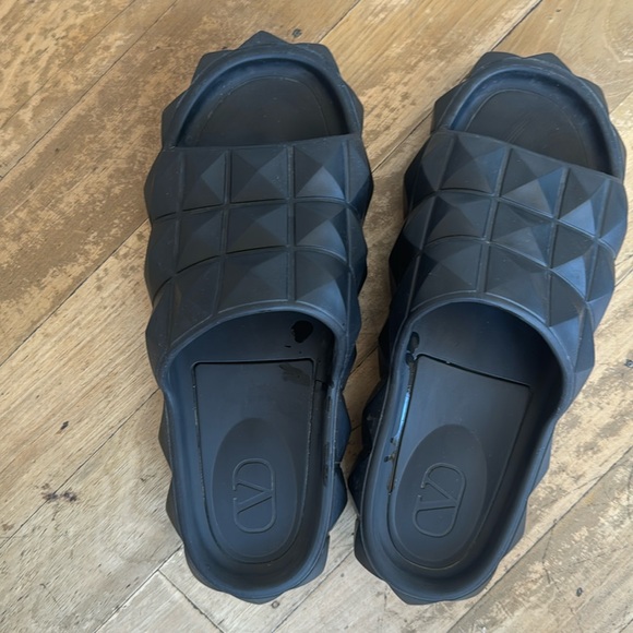 Valentino Garavani Roman Stud Turtle Slide Black Size 43 - Picture 4 of 4